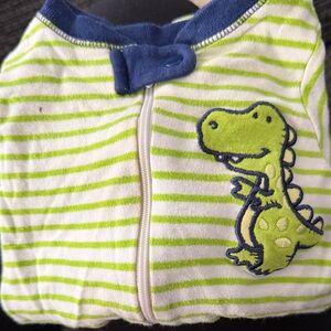 Faded Glory Lime and Navy Dinosaur Footie